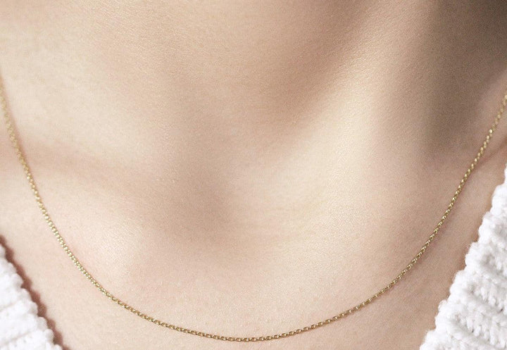 14k Yellow Gold Oval Cable Link Chain (0.97 mm)