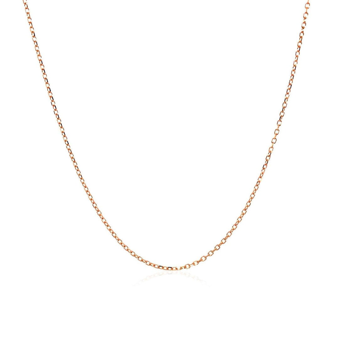 14k Pink Gold Diamond Cut Cable Link Chain (0.87 mm)