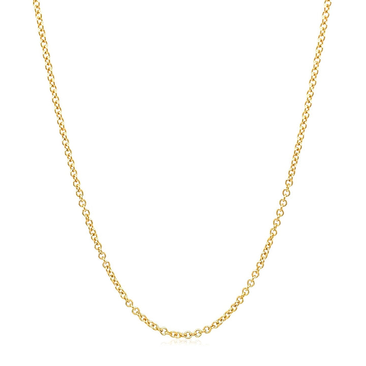 14k Yellow Gold Round Cable Link Chain (1.5 mm)
