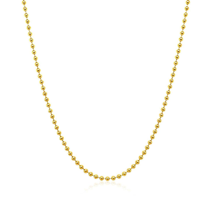 18k Yellow Gold Bead Chain 1.5mm (1.50 mm)