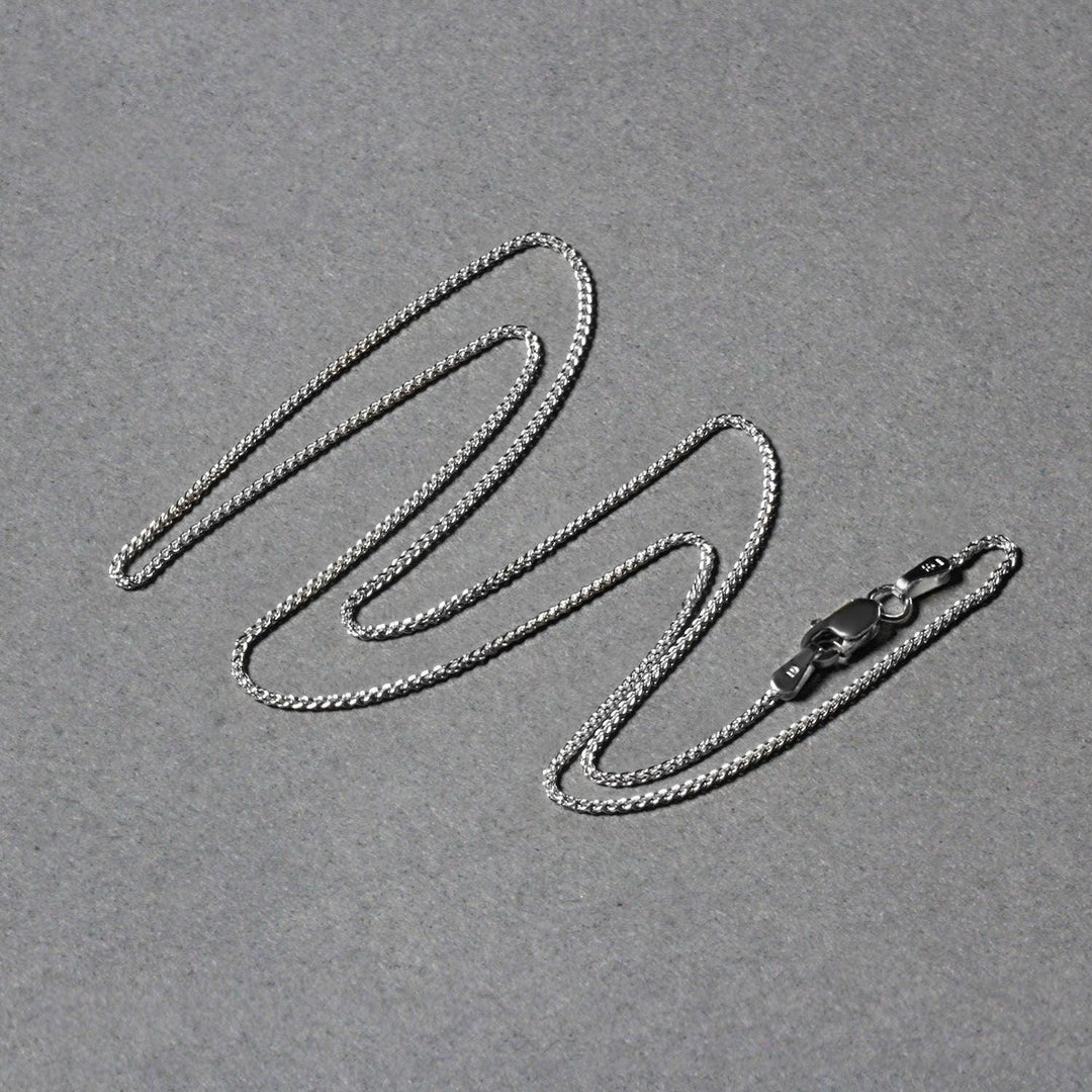 14k White Gold Round Wheat Chain (1.00 mm)
