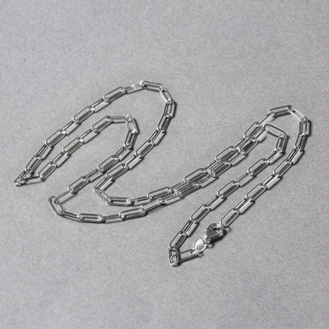14K White Gold Paperclip Chain (2.50 mm)