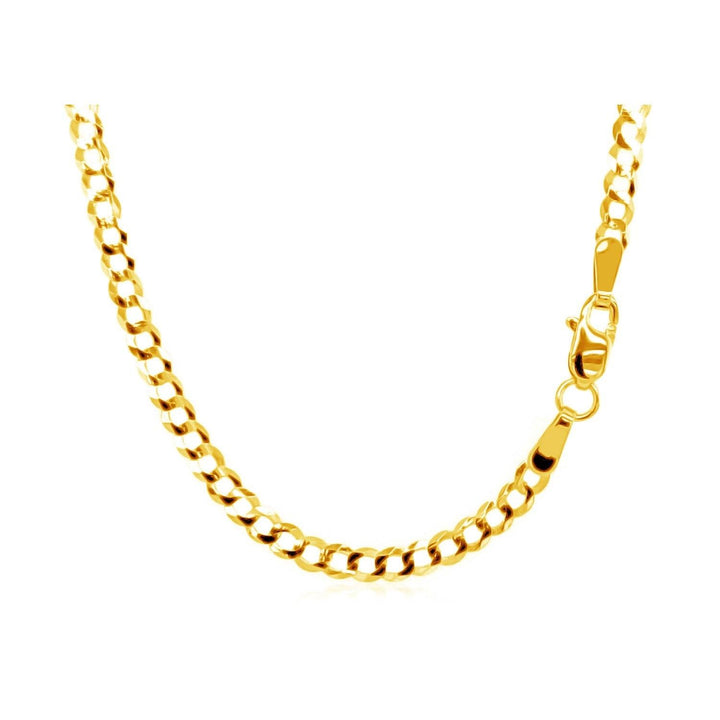 14k Yellow Gold Solid Curb Chain (2.60 mm)