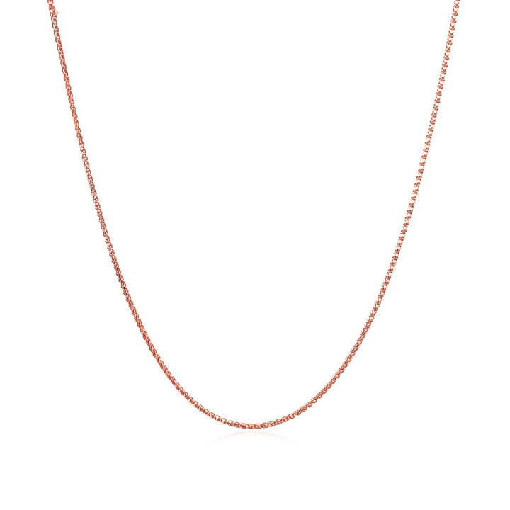 14k Rose Gold Diamond Cut Round Wheat Chain (0.70 mm)