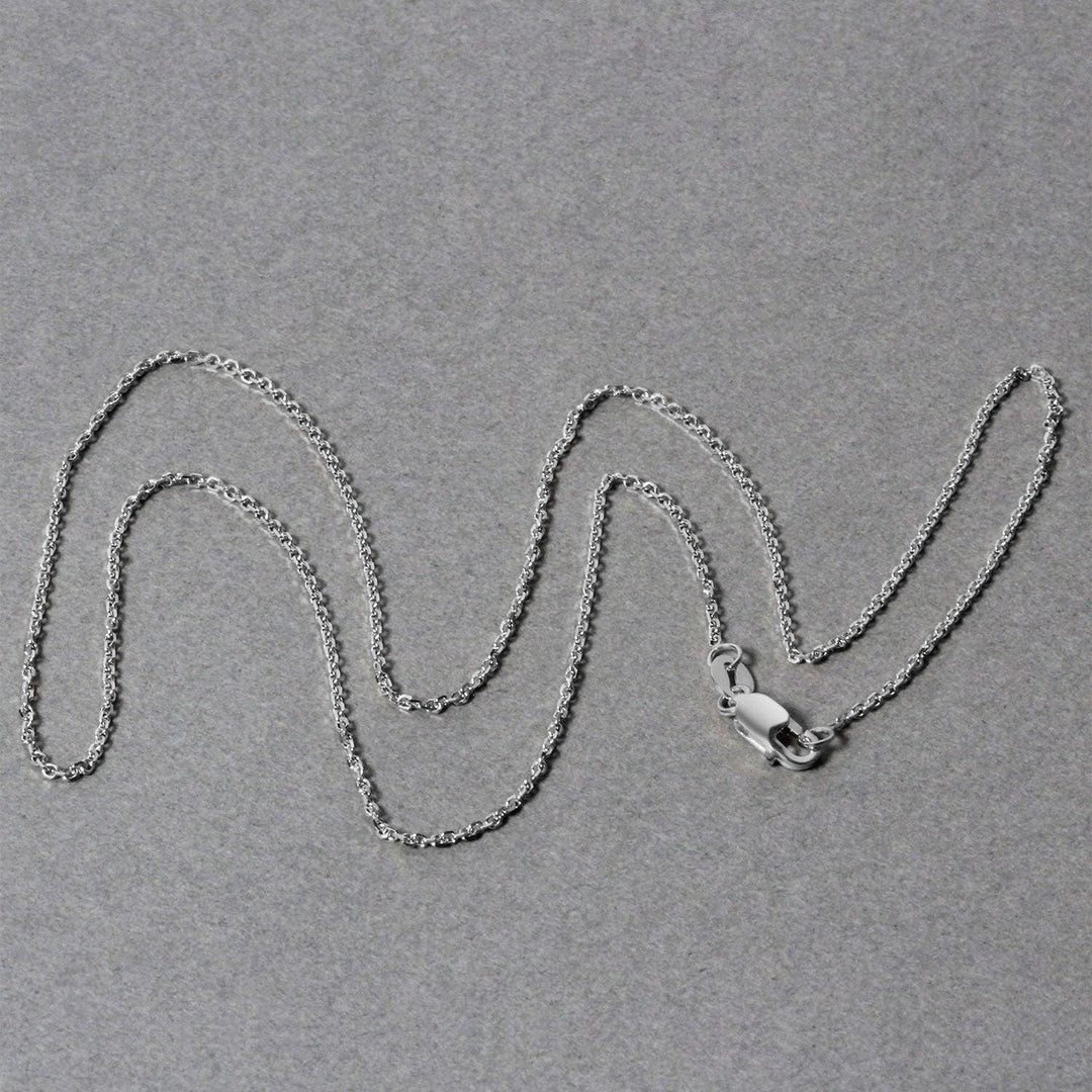 14k White Gold Diamond Cut Cable Link Chain (1.10 mm)