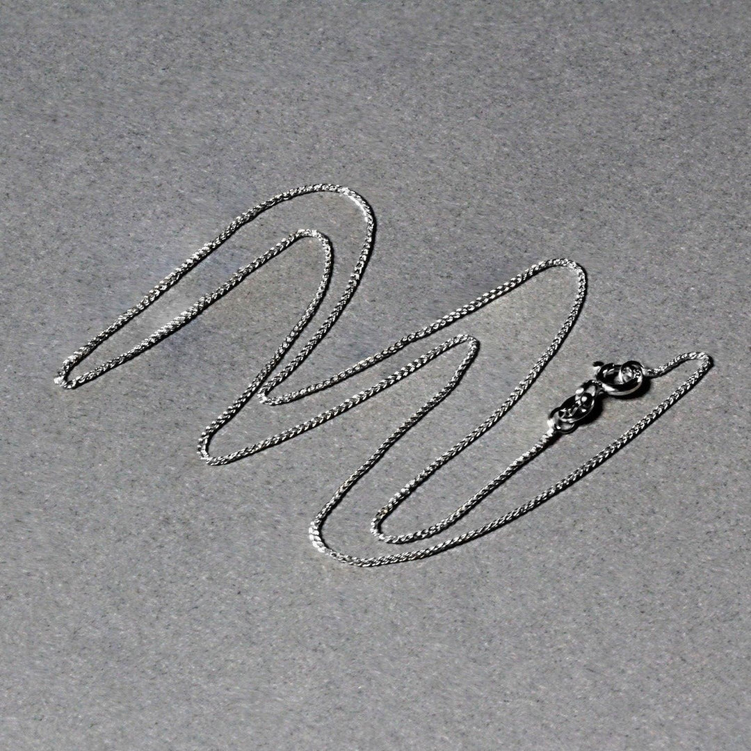 14k White Gold Diamond Cut Round Wheat Chain (0.60 mm)