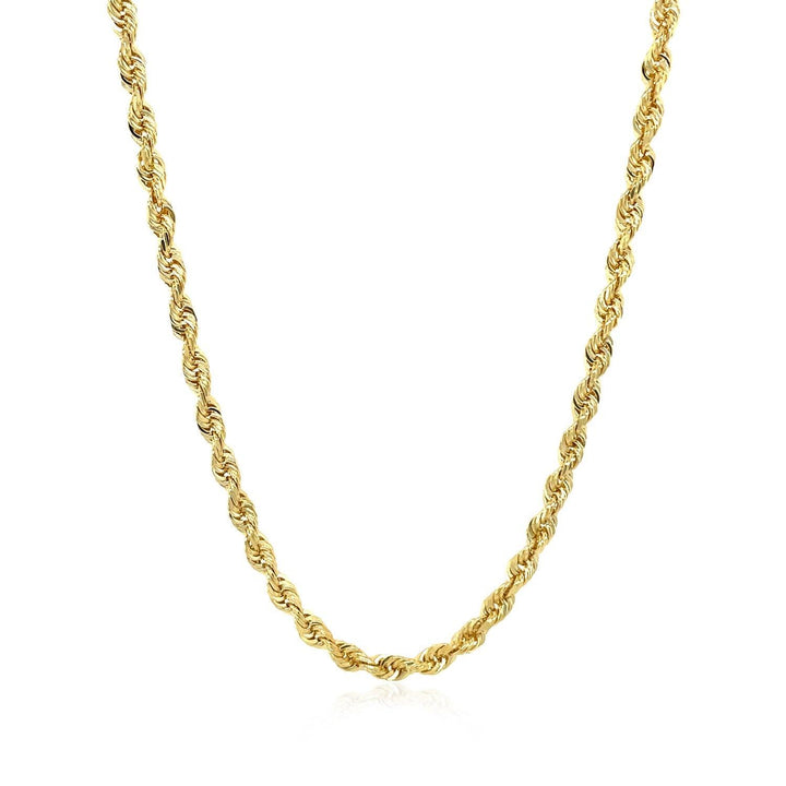 14k Yellow Gold Solid Diamond Cut Rope Chain (3.00 mm)