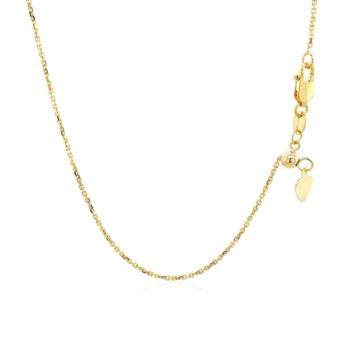 10k Yellow Gold Adjustable Cable Chain (1.10 mm)