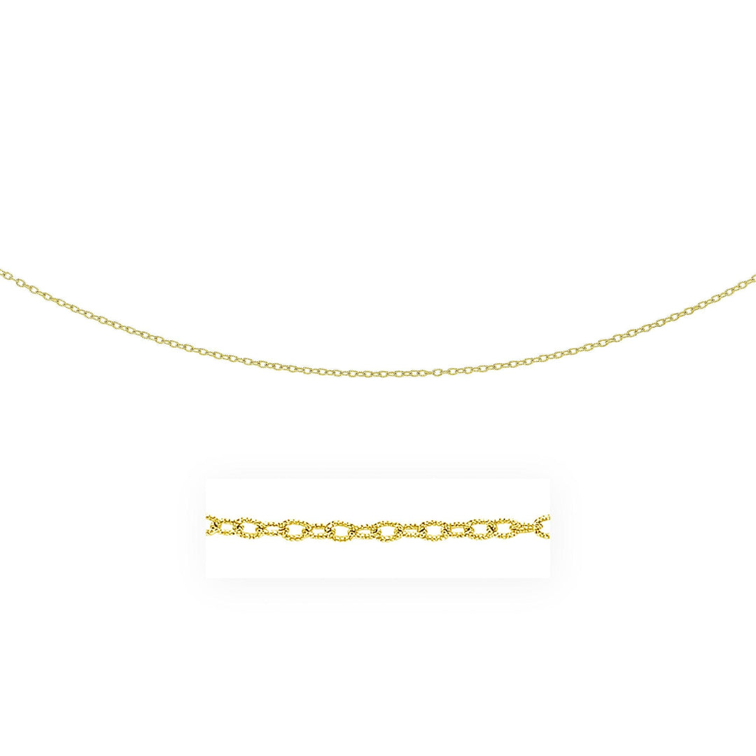14k Yellow Gold Pendant Chain with Textured Links (2.50 mm)