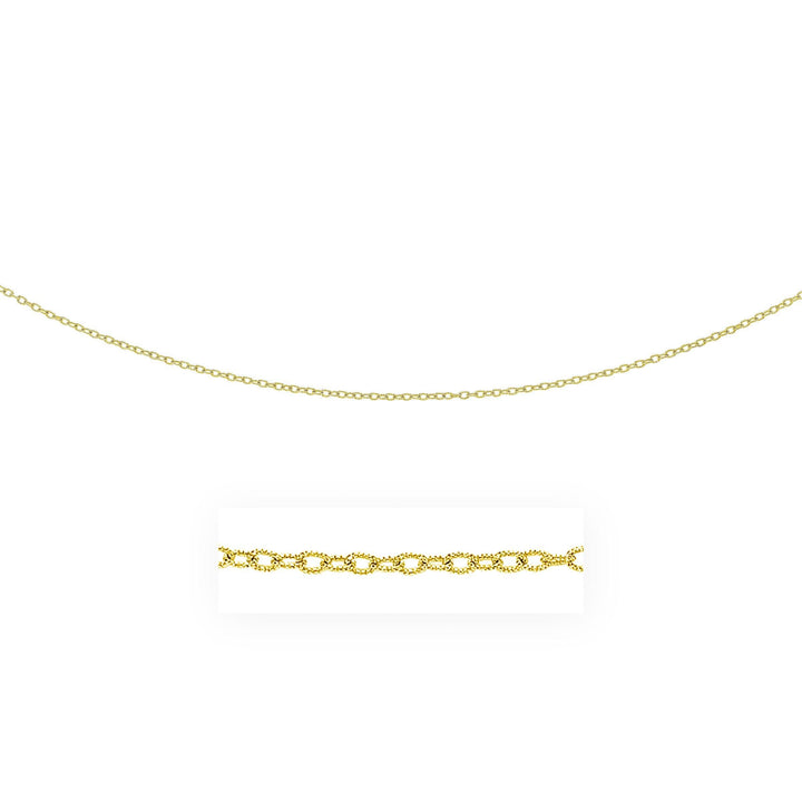14k Yellow Gold Pendant Chain with Textured Links (2.50 mm)