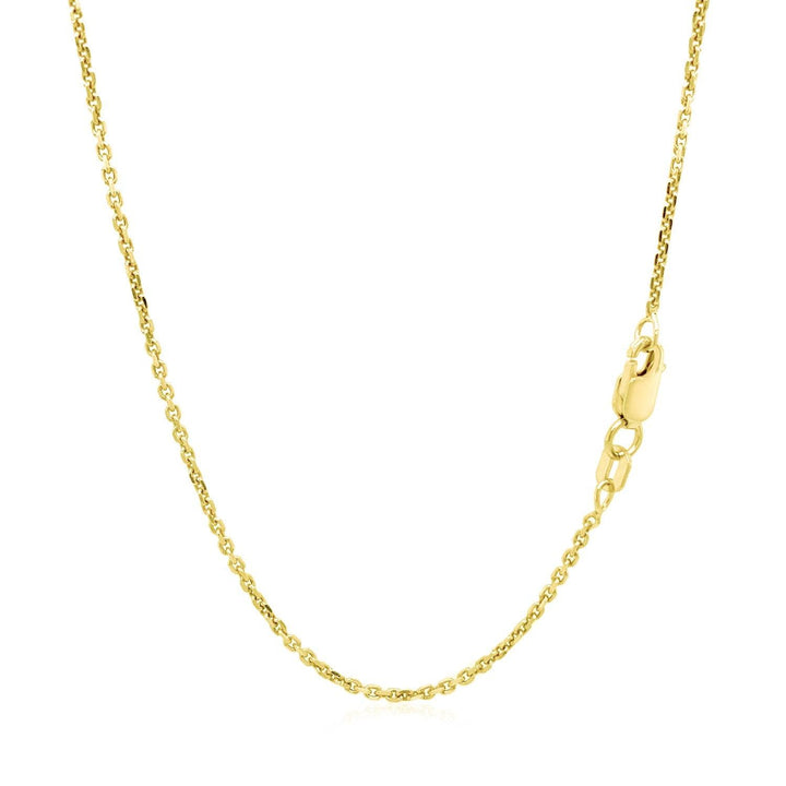 14k Yellow Gold Diamond Cut Cable Link Chain (1.30 mm)