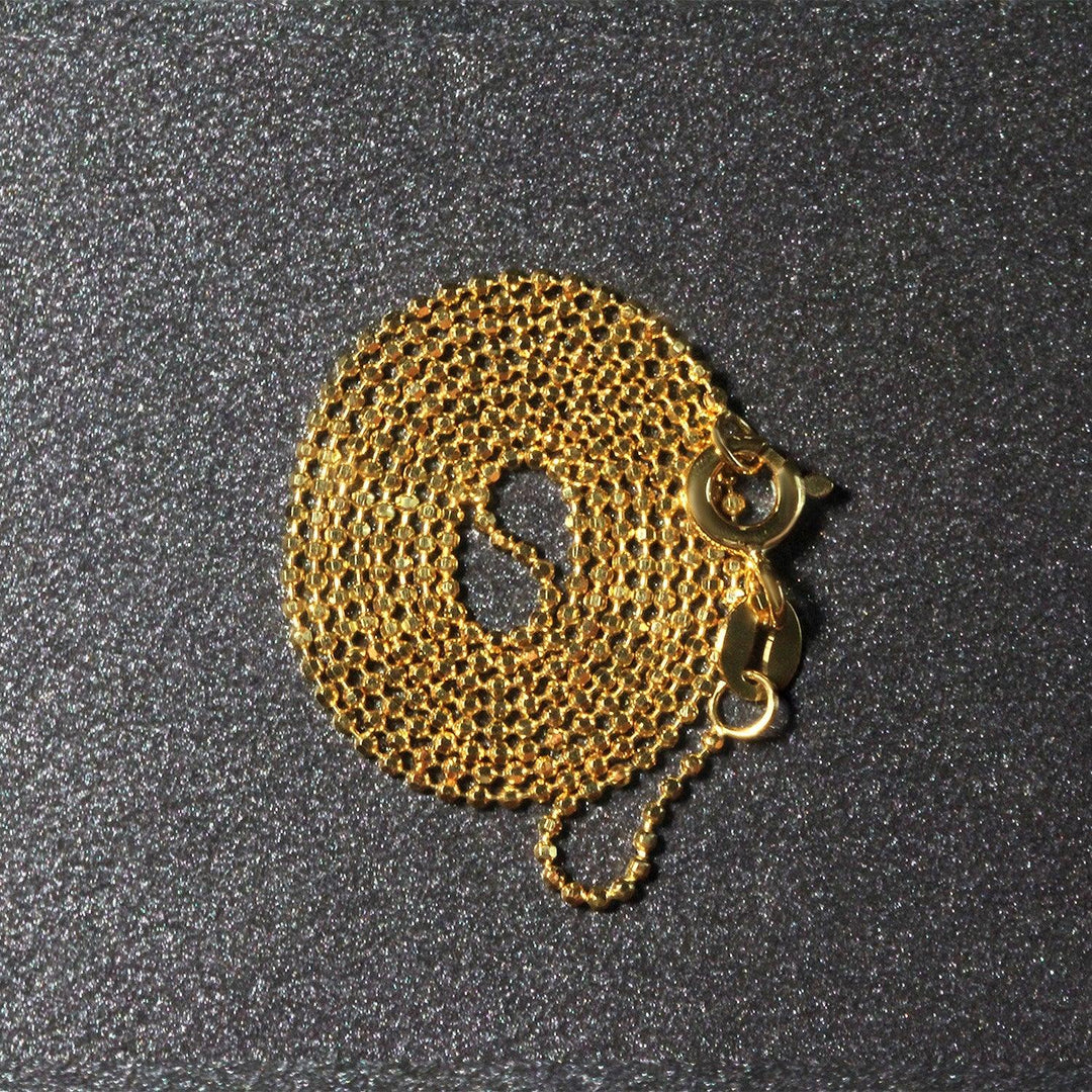 14k Yellow Gold Diamond-Cut Bead Chain (0.90 mm)