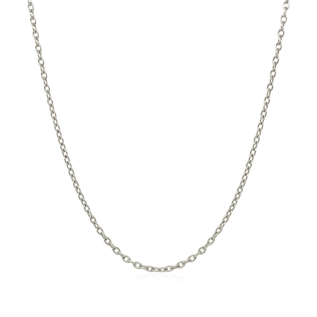 14k White Gold Round Cable Link Chain (1.50 mm)