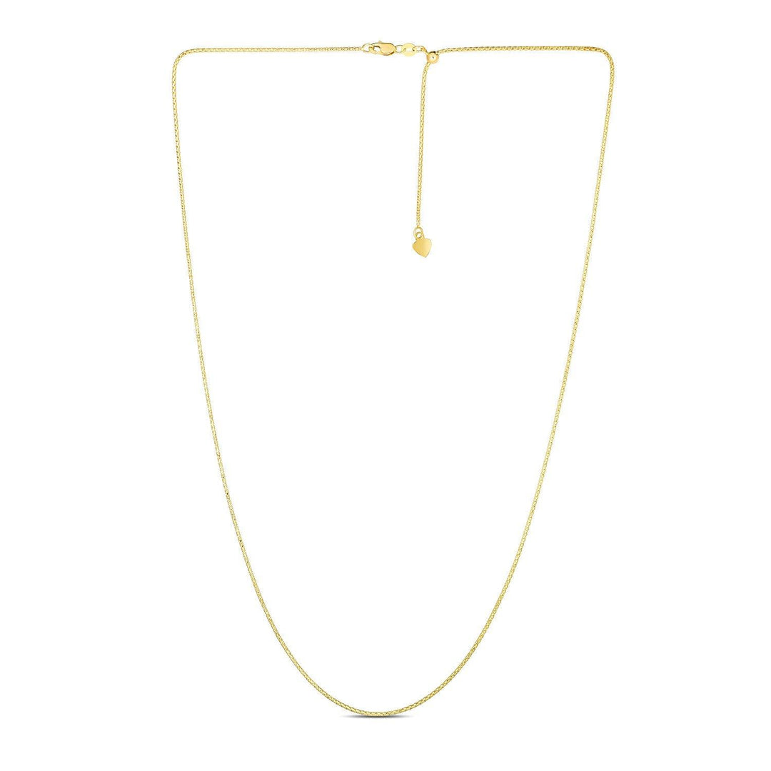 14k Yellow Gold Adjustable Popcorn Chain (1.10 mm)