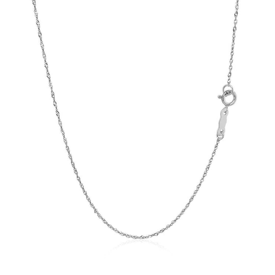 14k White Gold Singapore Chain 0.8mm (0.81 mm)