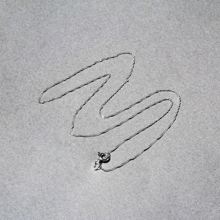 14k White Gold Singapore Chain 0.8mm (0.81 mm)