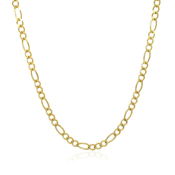 10k Yellow Gold Solid Figaro Chain (2.60 mm)