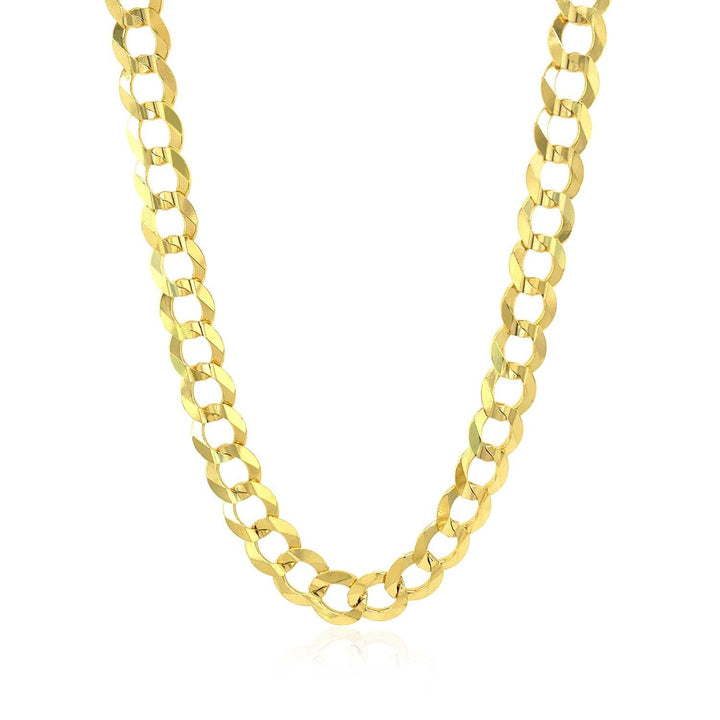 14k Yellow Gold Solid Curb Chain (7.00 mm)