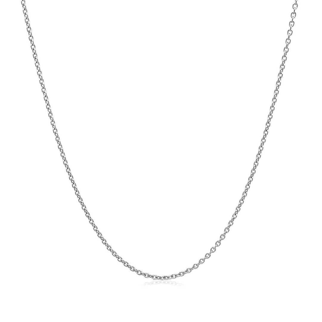 14k White Gold Round Cable Link Chain (1.10 mm)