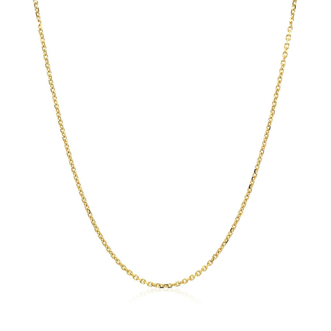 14k Yellow Gold Diamond Cut Cable Link Chain (1.10 mm)