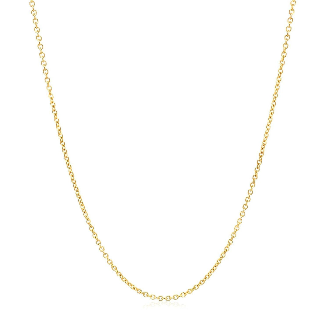 14k Yellow Gold Round Cable Link Chain (1.20 mm)