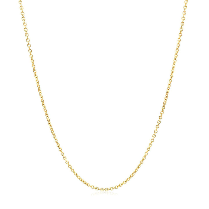 14k Yellow Gold Round Cable Link Chain (1.20 mm)