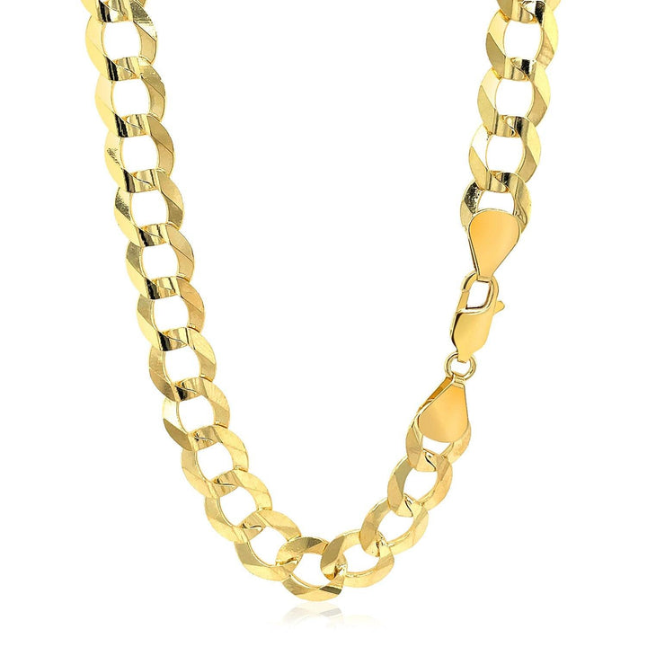 14k Yellow Gold Solid Curb Chain (10.00 mm)
