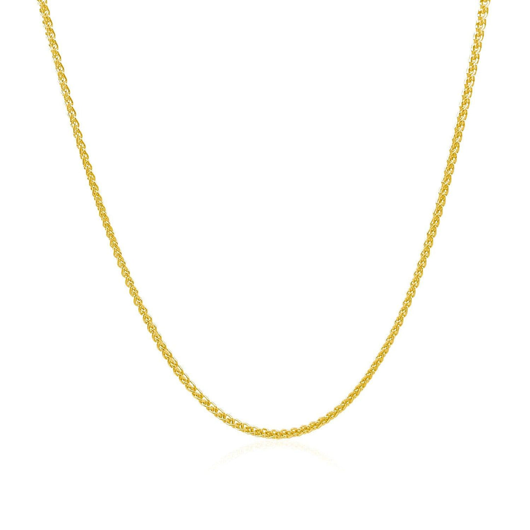 14k Yellow Gold Diamond Cut Round Wheat Chain (1.20 mm)