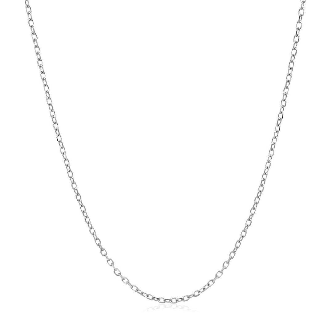 14k White Gold Faceted Cable Link Chain (1.2 mm)