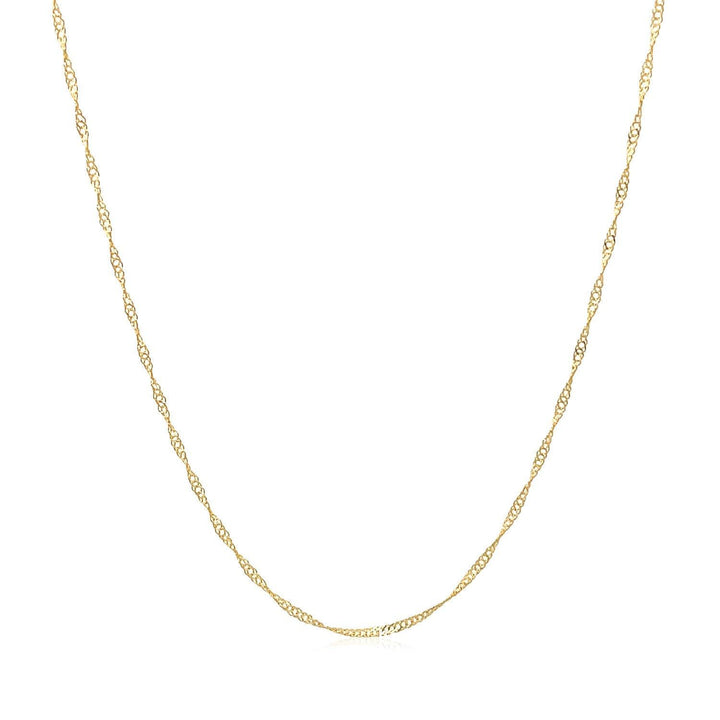 14k Yellow Gold Singapore Chain 0.6mm (0.60 mm)