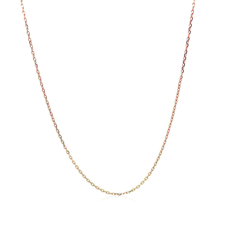 18k Rose Gold Diamond Cut Cable Link Chain (0.80 mm)