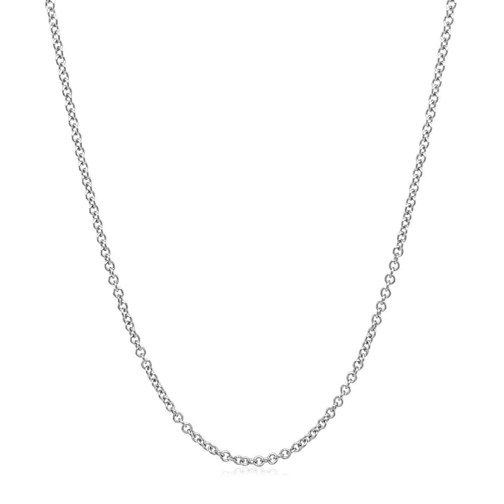 14k White Gold Round Cable Link Chain (1.50 mm)