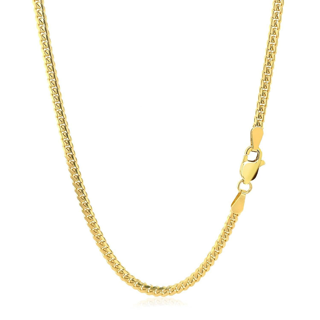 14k Yellow Gold Classic Solid Miami Cuban Chain (2.60 mm)