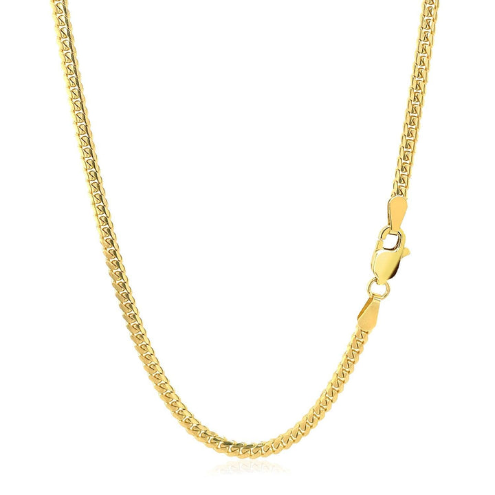 14k Yellow Gold Classic Solid Miami Cuban Chain (2.60 mm)
