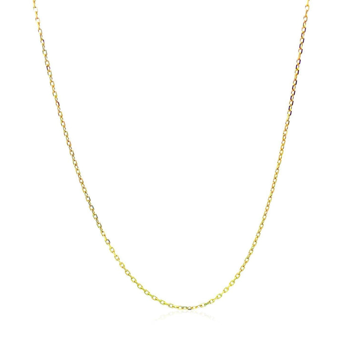 18k Yellow Gold Diamond Cut Cable Link Chain (0.80 mm)