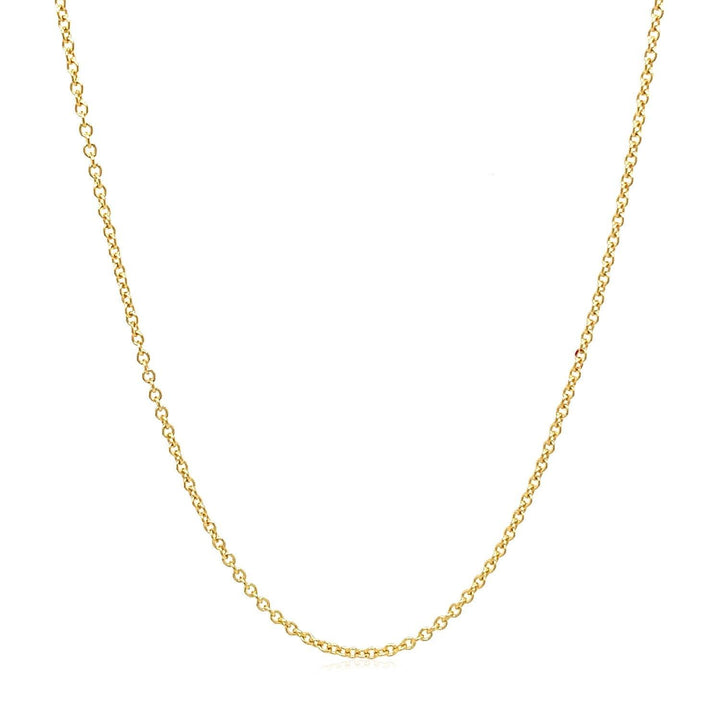 14k Yellow Gold Round Cable Link Chain (1.30 mm)