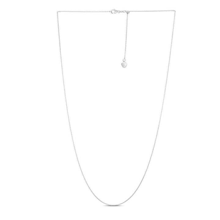 Adjustable Cable Chain in 14k White Gold (0.97 mm)