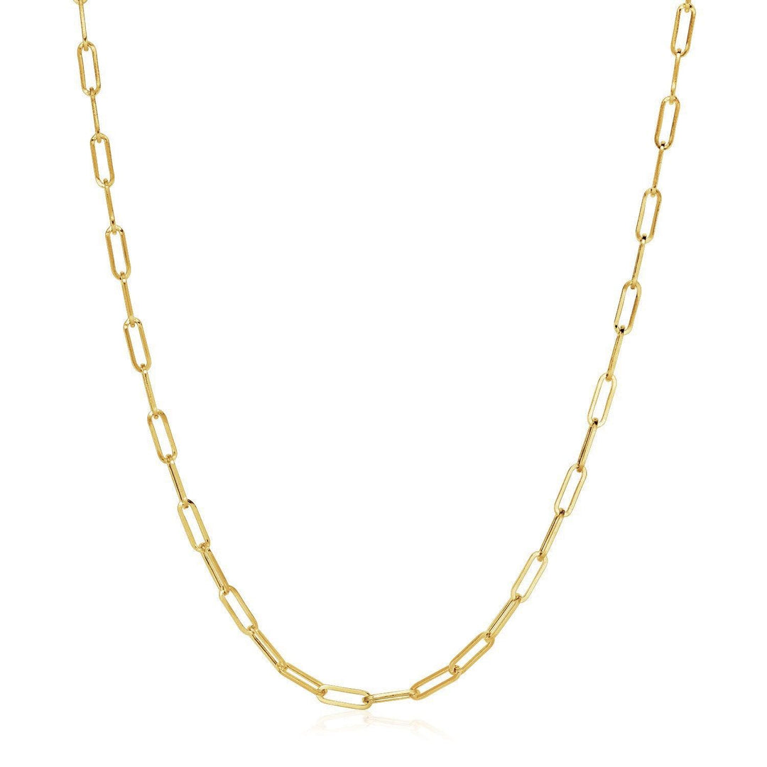 14K Yellow Gold Wide Paperclip Chain (3.20 mm)