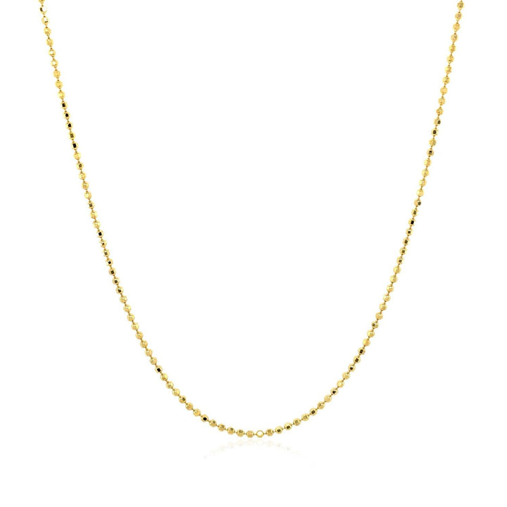 14k Yellow Gold Diamond Cut Bead Chain (0.90 mm)