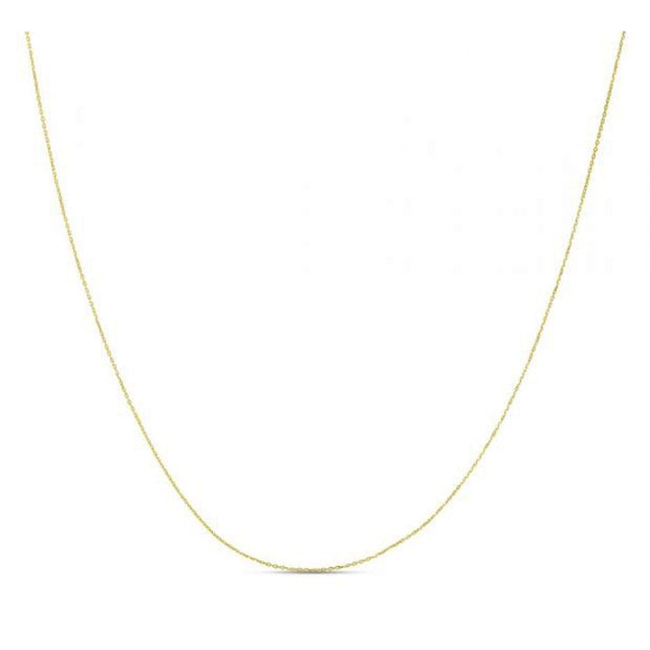 Double Extendable Diamond Cut Cable Chain in Yellow Gold (0.87 mm)