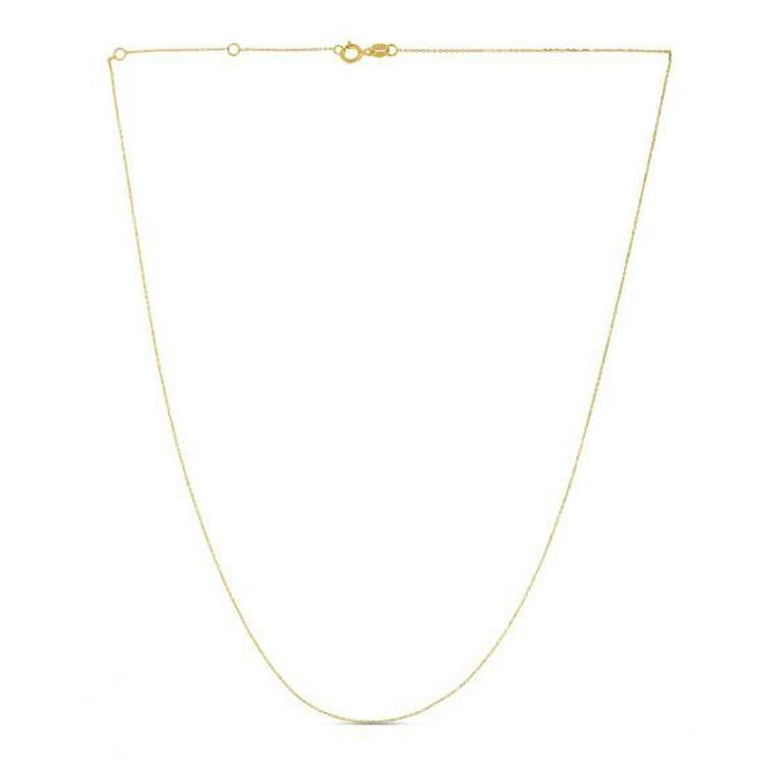 Double Extendable Diamond Cut Cable Chain in Yellow Gold (0.87 mm)
