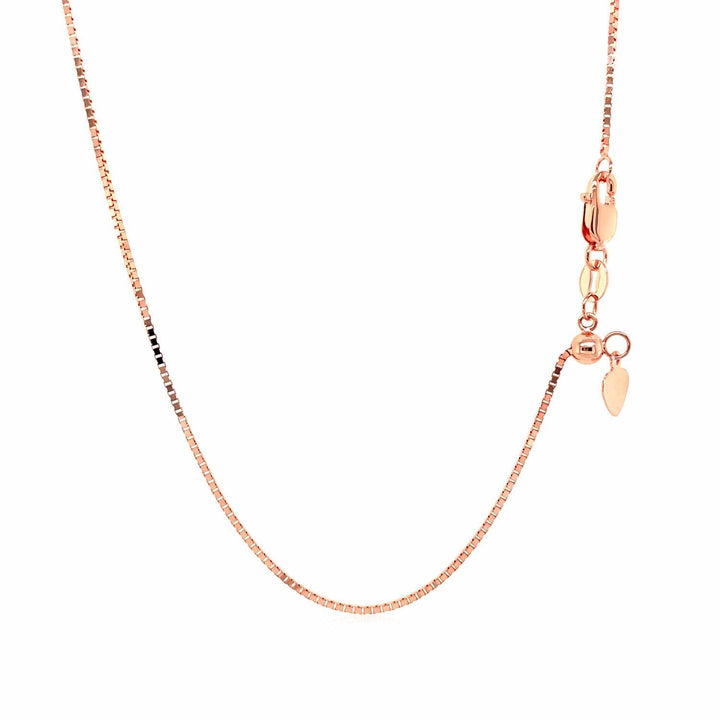 14k Rose Gold Adjustable Box Chain (0.85 mm)
