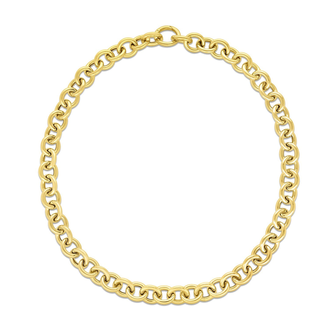 14k Yellow Gold Round Link Chain Necklace