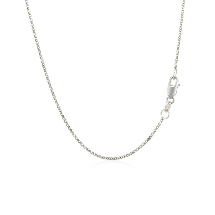14k White Gold Diamond Cut Rolo Chain (1.10 mm)