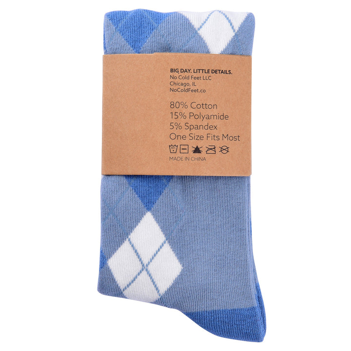 Dusty Blue Argyle Socks