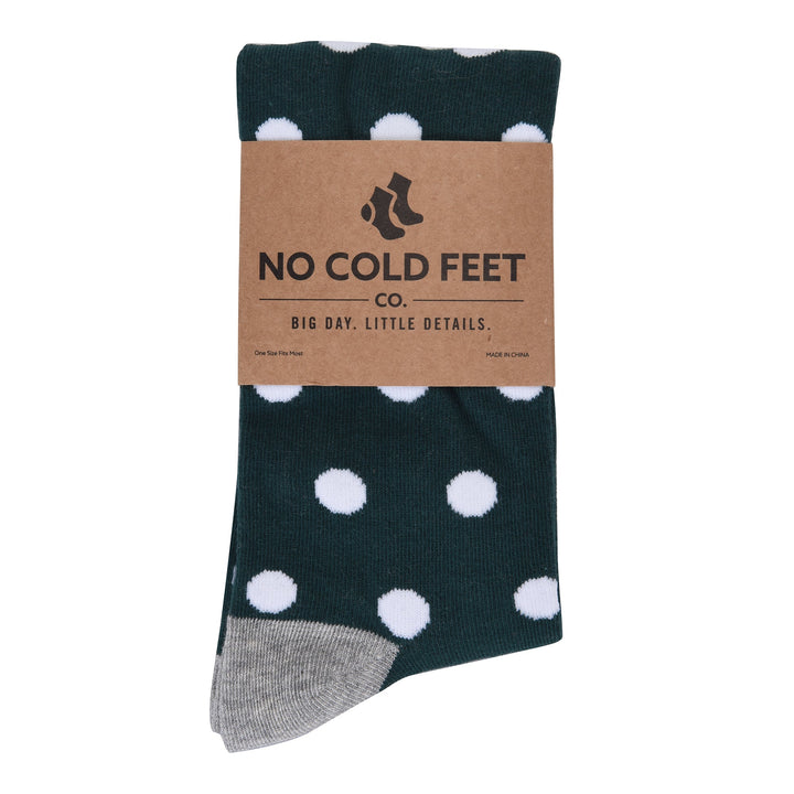 Emerald Green with White Polka Dot Socks