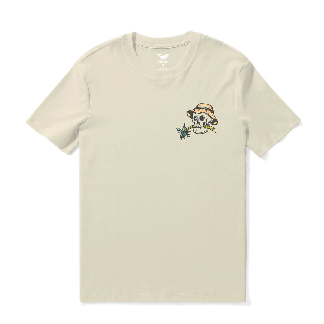 Hawaiian Tee For Men Taste of Tropical By Loindaflow Tee Crew Neck 100% Cotton - BEIGE By Laihha Organna