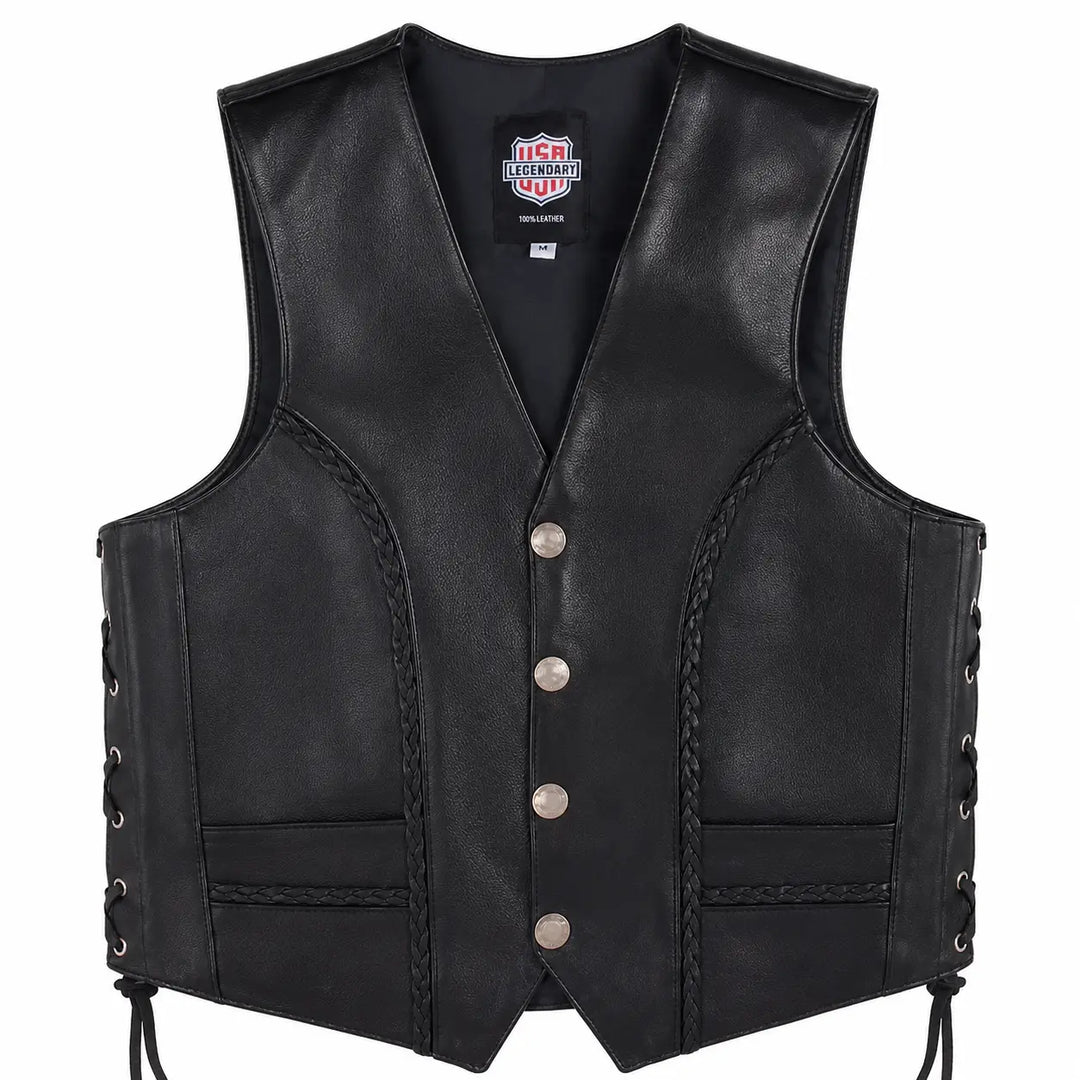 Legendary Gunslinger Men's Leather Vest