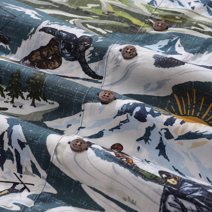 Hawaiian Shirt For Powder Rush Shirt Camp Collar 100% Cotton By Sun