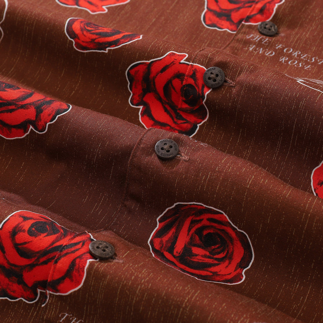 Valentine's Day Hawaiian Shirts For Men Gorgeous Rose Print Shirt Short Sleeve By Sylvia